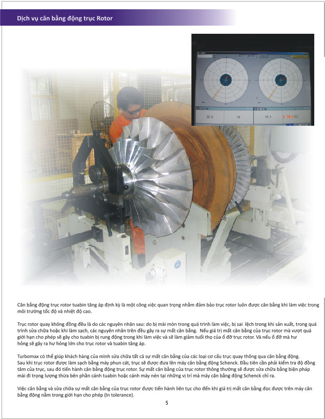 DV cân bằng trục Rotor - Công Ty Cổ Phần TurboMax