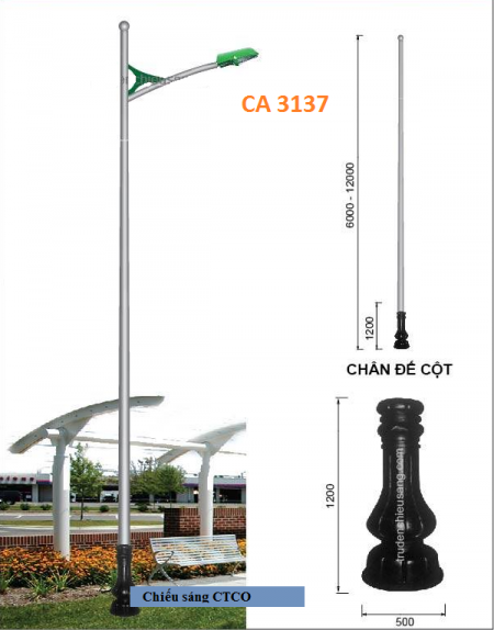 Cột trụ đèn chiếu sáng - Điện Chiếu Sáng CTCO - Công Ty TNHH CTCO Đà Nẵng