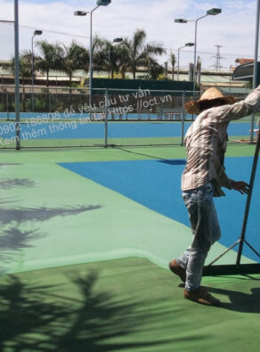 Thi công sơn sân tenis ngoài chơi - Hóa Chất Phương Đông - Công Ty Cổ Phần Vật Liệu Xây Dựng Thương Mại Phương Đông