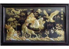 Tranh anh hùng tương ngộ nạm đồng