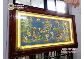 Tranh cửu ngư quần hội nạm đồng