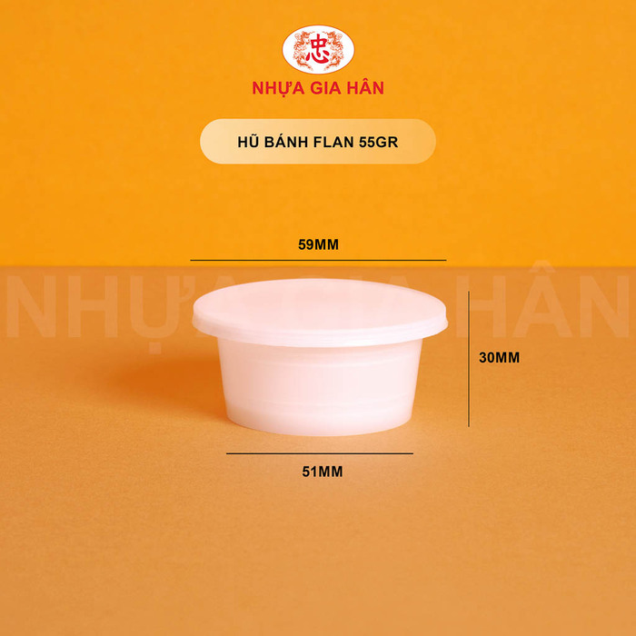 Hũ bánh flan nhựa PP 55g - Nhựa Gia Hân - Công Ty TNHH MTV Nhựa Gia Hân