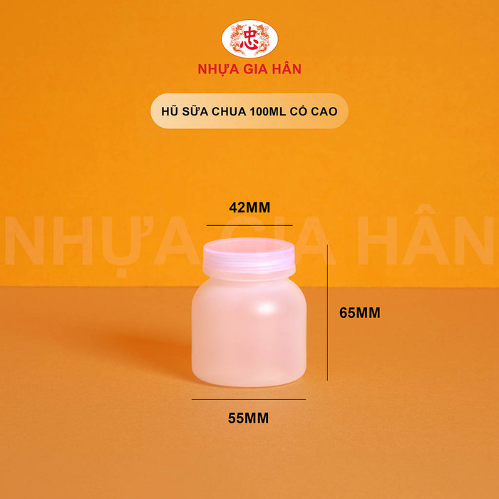 Hũ sữa chua nhựa HDPE 100ml cổ cao