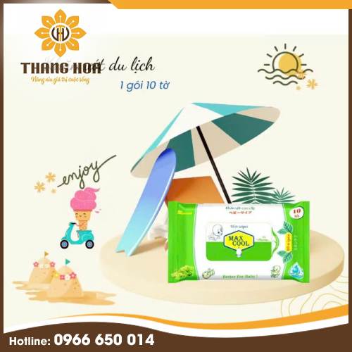 Khăn ướt du lịch MaxCool - Giấy Vệ Sinh Thăng Hoa - Công Ty Cổ Phần Đầu Tư Thương Mại Thăng Hoa