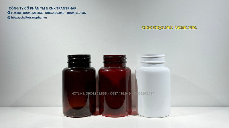 Chai nhựa PET 120ml DBL cổ 38 - Chai Thủy Tinh TRANSPHAR  - Công Ty Cổ Phần Thương Mại Và Xuất Nhập Khẩu TRANSPHAR