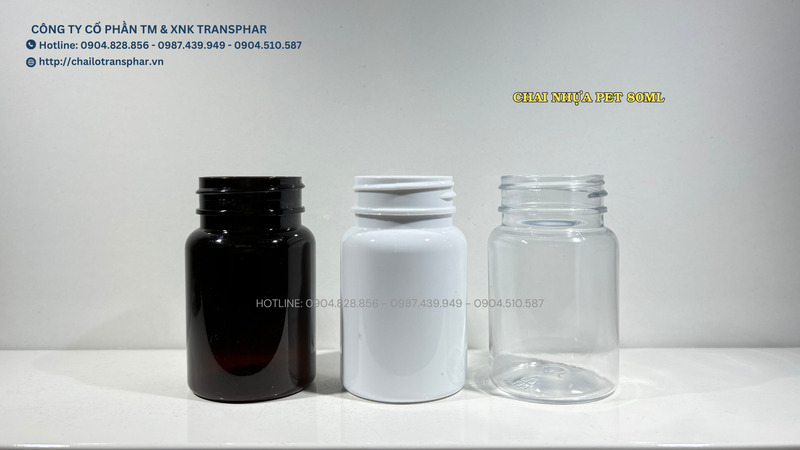 Chai nhựa PET 80ml DN cổ 38 - Chai Thủy Tinh TRANSPHAR  - Công Ty Cổ Phần Thương Mại Và Xuất Nhập Khẩu TRANSPHAR