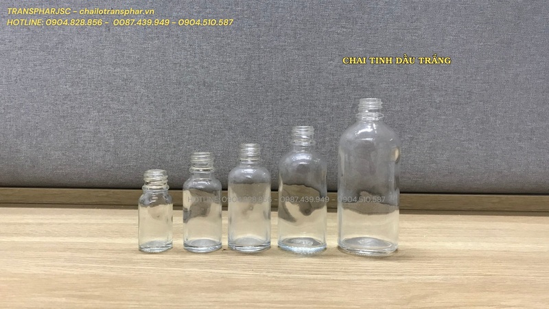 Chai tinh dầu trắng - Chai Thủy Tinh TRANSPHAR  - Công Ty Cổ Phần Thương Mại Và Xuất Nhập Khẩu TRANSPHAR