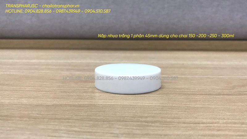Nắp nhựa trắng 1 phần 45 - Chai Thủy Tinh TRANSPHAR  - Công Ty Cổ Phần Thương Mại Và Xuất Nhập Khẩu TRANSPHAR
