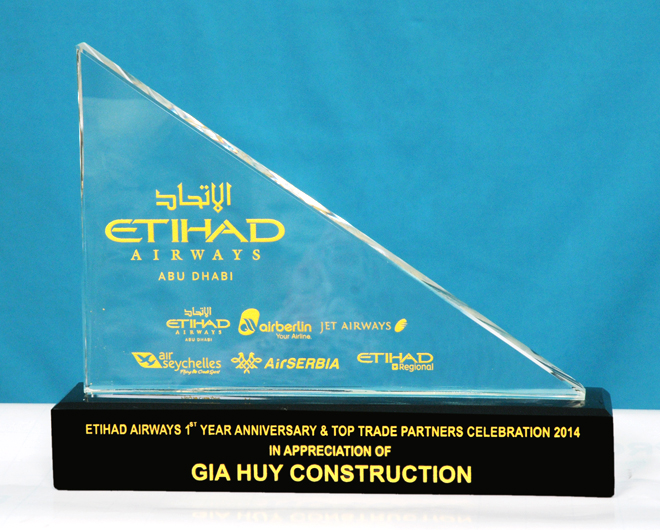 Giải thưởng ETIHAD - 2014 - Du Lịch Gia Huy - Công Ty TNHH Thương Mại Dịch Vụ Du Lịch Xây Dựng Gia Huy