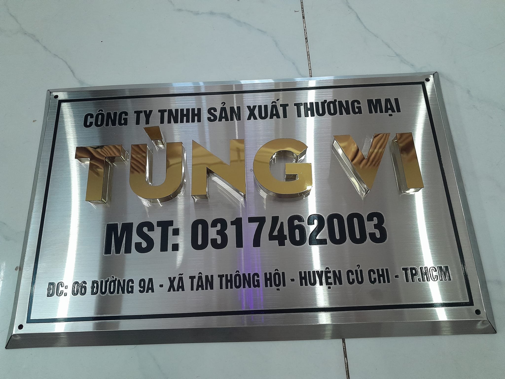 Bảng tên công ty inox cao cấp - Bảng Hiệu Chữ Inox Bình Dương Khang Thịnh - Công Ty Quảng Cáo Khang Thịnh Bình Dương