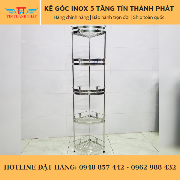Kệ góc inox 5 tầng
