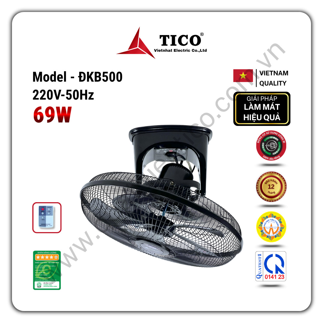Quạt đảo trần điều khiển ĐKB500