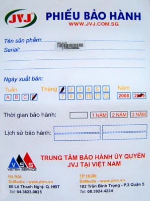 Phiếu bảo hành - Warranty - In Lâm Nguyễn - Công Ty TNHH In Lâm Nguyễn