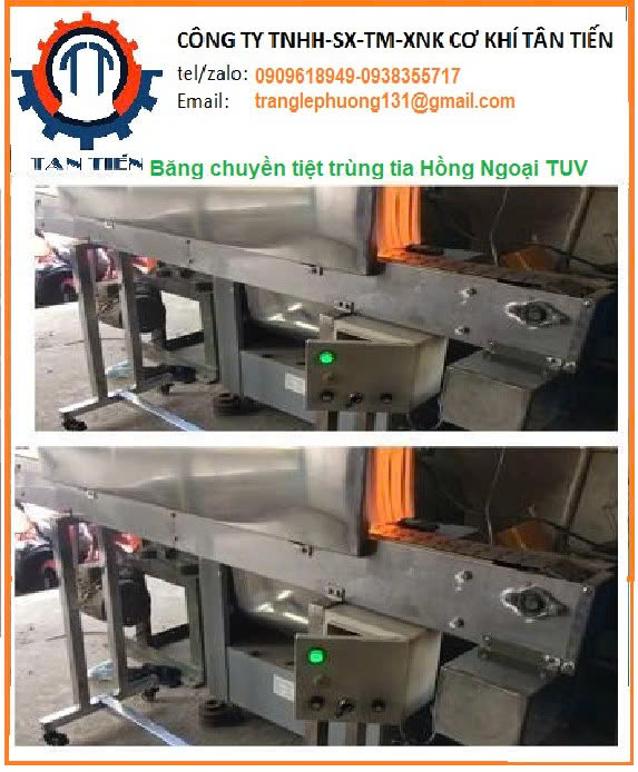 Băng chuyền tiệt trùng bằng tia hồng ngoại TUV