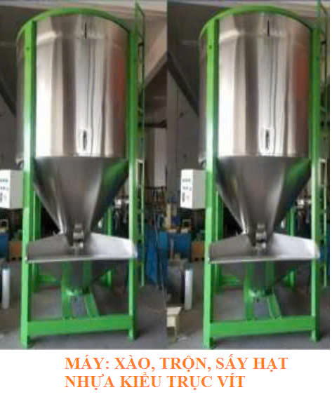 Máy xào, trộn, sấy hạt nhựa kiểu trục vít