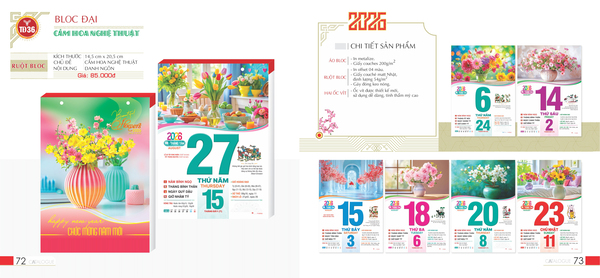 Lịch Bloc đại 14.5x20.5
