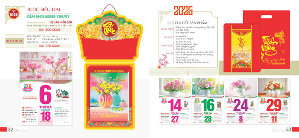 Lịch Bloc siêu đại 20x30
