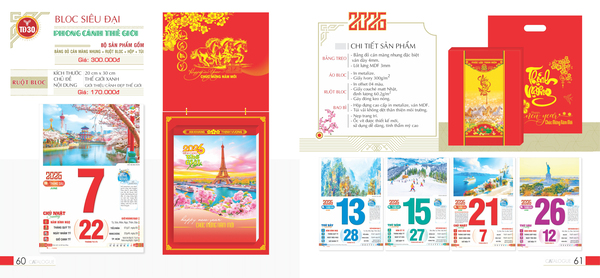 Lịch Bloc siêu đại 20x30