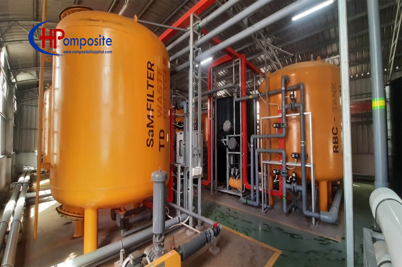 Bồn lọc áp lực sắt phủ Composite