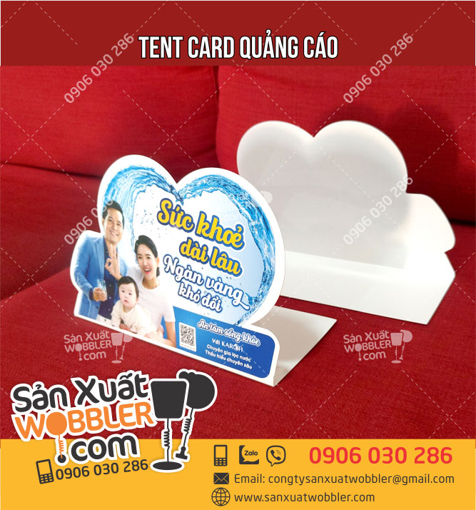 Mẫu Tent card Karofi sức khỏe dài lâu - In ấn Quảng Cáo Quang Hưng - Công Ty TNHH Một Thành Viên In ấn Quang Hưng