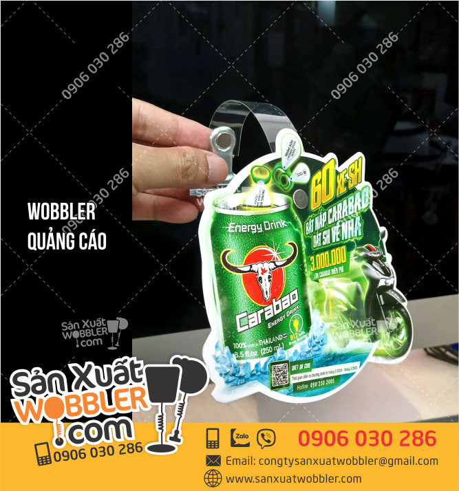 Wobbler trúng thưởng nước tăng lực Carabao - In ấn Quảng Cáo Quang Hưng - Công Ty TNHH Một Thành Viên In ấn Quang Hưng