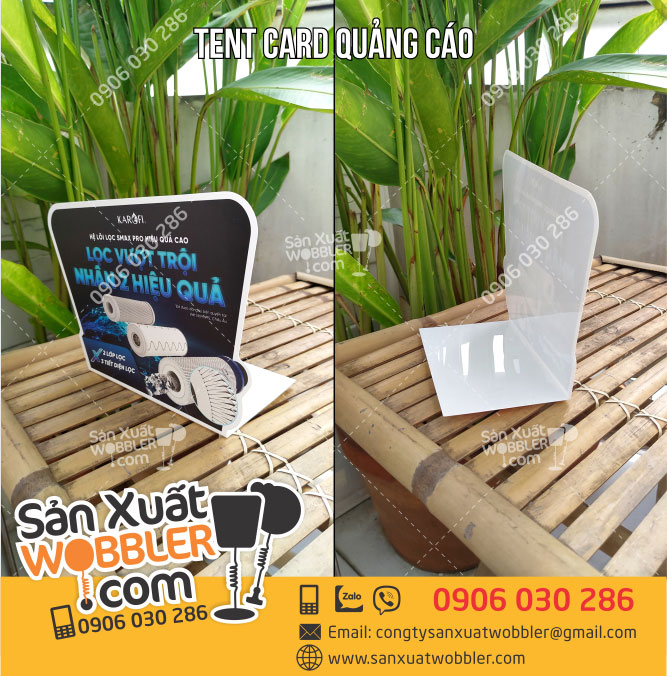 Mẫu Tent card máy lọc nước Karofi Lọc vượt trội - In ấn Quảng Cáo Quang Hưng - Công Ty TNHH Một Thành Viên In ấn Quang Hưng