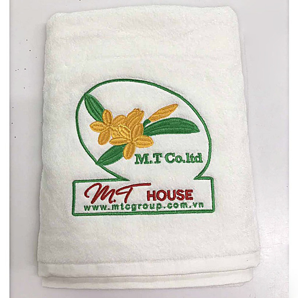 Khăn cotton thêu logo