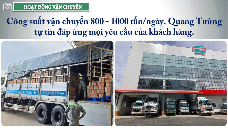 Hình ảnh hoạt động vận chuyển - Vận Tải Quang Tường - Công Ty TNHH Giải Pháp Vận Tải Quang Tường