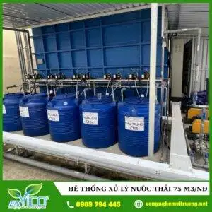Hệ thống xử lý nước thải công suất 75m3/ngày đêm