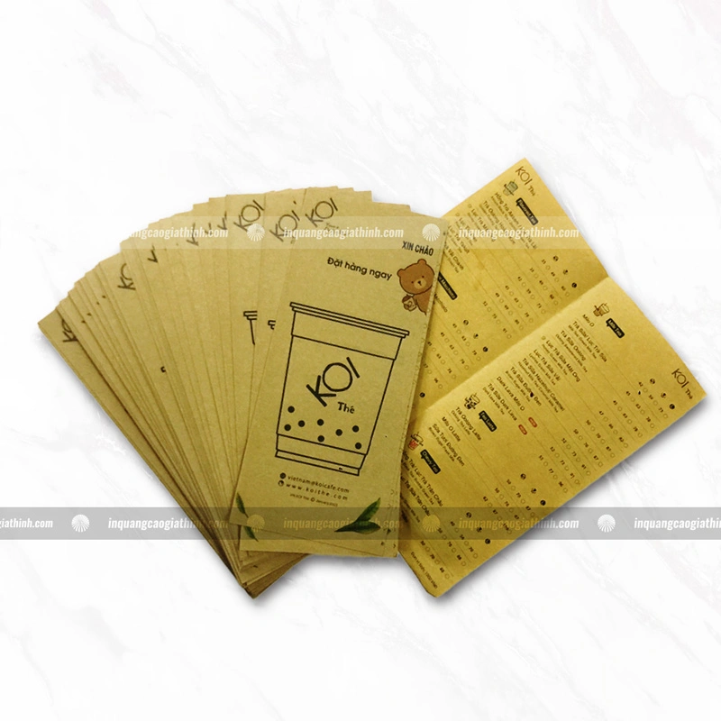 In Menu kèm Order giấy