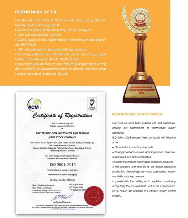 Chứng nhận ISO 9001:2015
