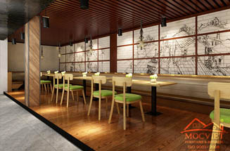 Nội thất cafe Sao Việt - Nội Thất Mộc Việt - Công Ty TNHH Sản Xuất Và Thương Mại Mộc Việt