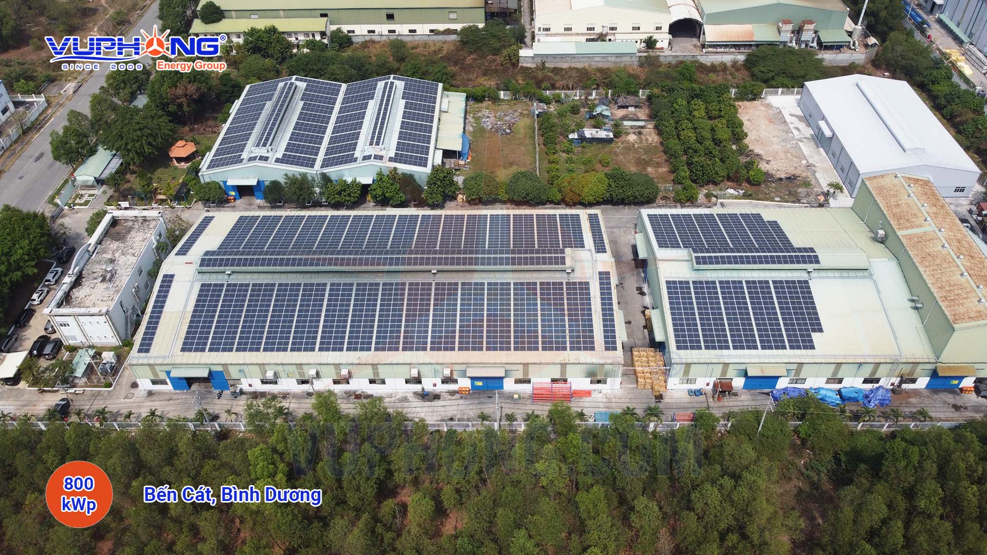 Hệ thống Điện mặt trời 1 MWp Bến Cát, Bình Dương - Công Ty Cổ Phần Vũ Phong Energy Group