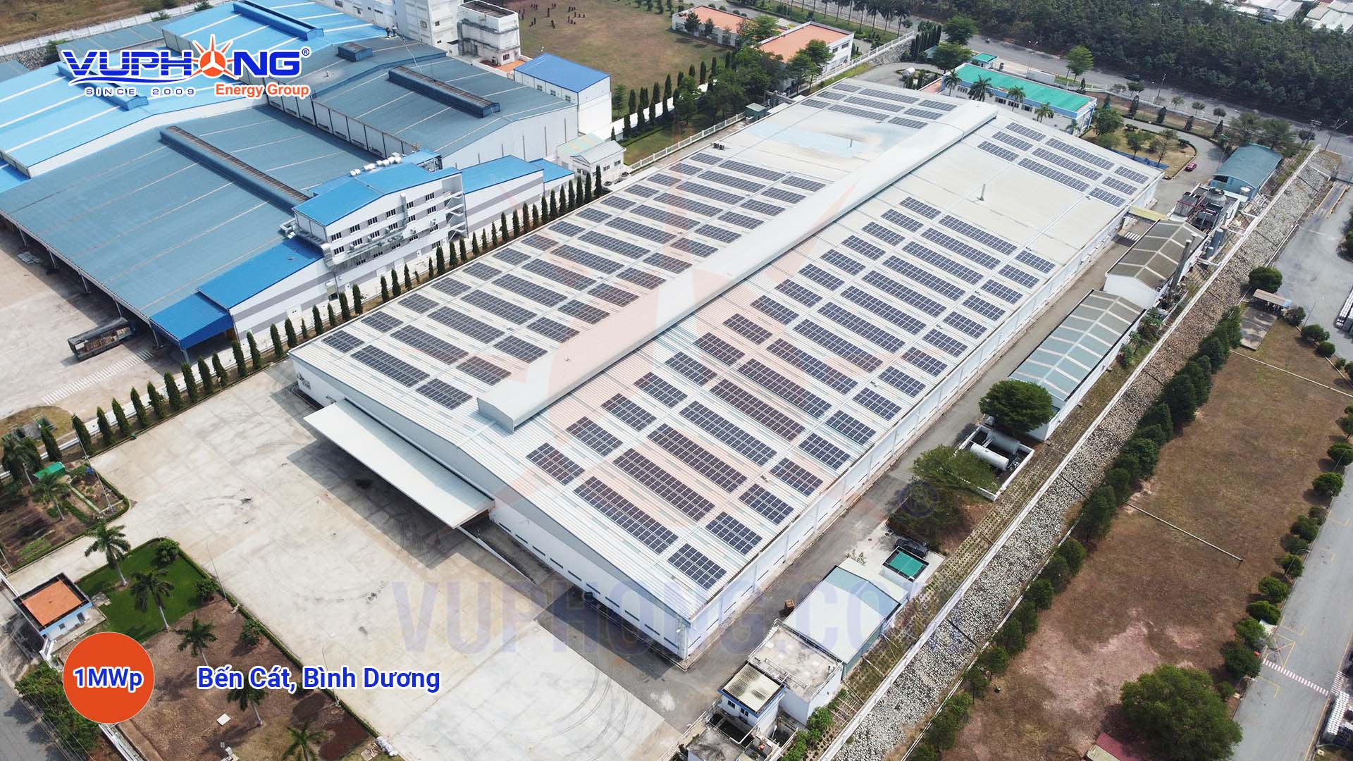 Hệ thống điện mặt trời hòa lưới 1 MWp Nhơn Trạch Đồng Nai - Công Ty Cổ Phần Vũ Phong Energy Group