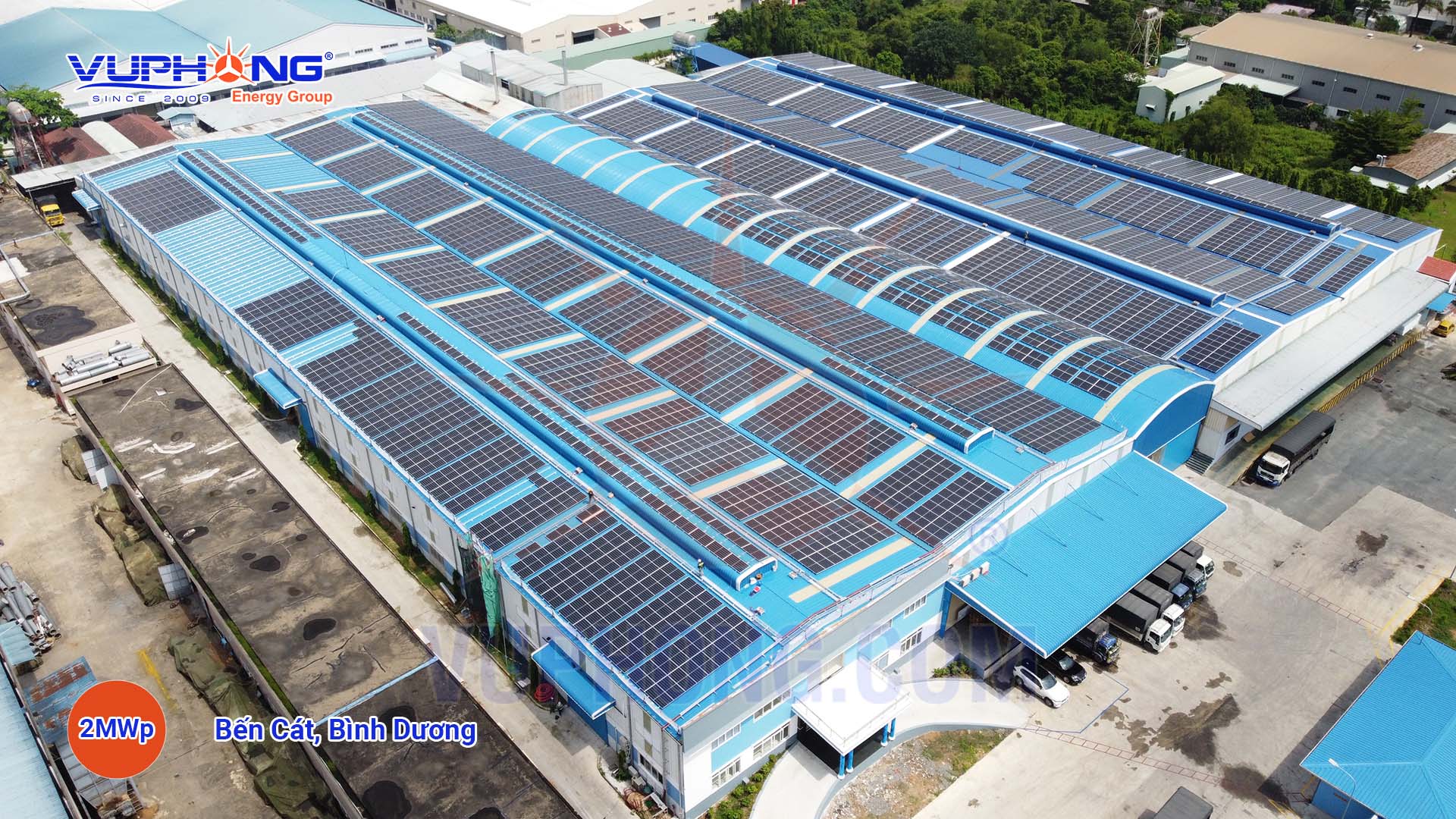 Hệ thống điện mặt trời hòa lưới 298kWp Bến Cát, Bình Dương - Công Ty Cổ Phần Vũ Phong Energy Group
