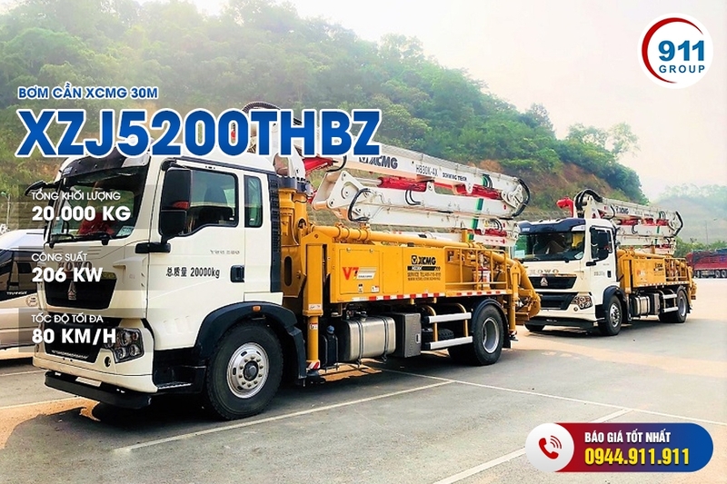 Bơm cần XCMG 30M - XZJ5200THBZ - Máy Móc Thiết Bị Xây Dựng - Công Ty Cổ Phần Tập Đoàn 911