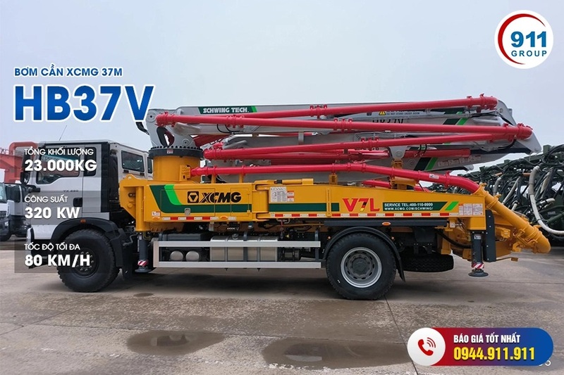 Bơm cần XCMG 37M - Máy Móc Thiết Bị Xây Dựng - Công Ty Cổ Phần Tập Đoàn 911