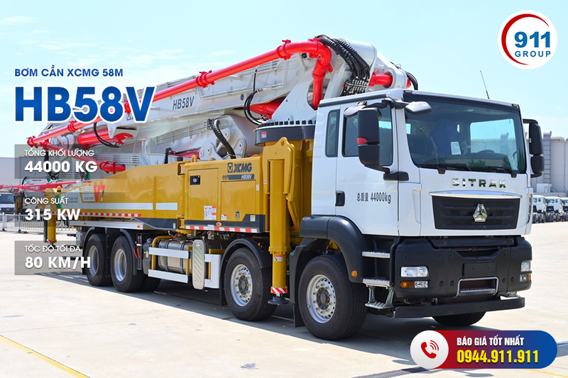 Bơm cần XCMG 58M HB58V - Máy Móc Thiết Bị Xây Dựng - Công Ty Cổ Phần Tập Đoàn 911