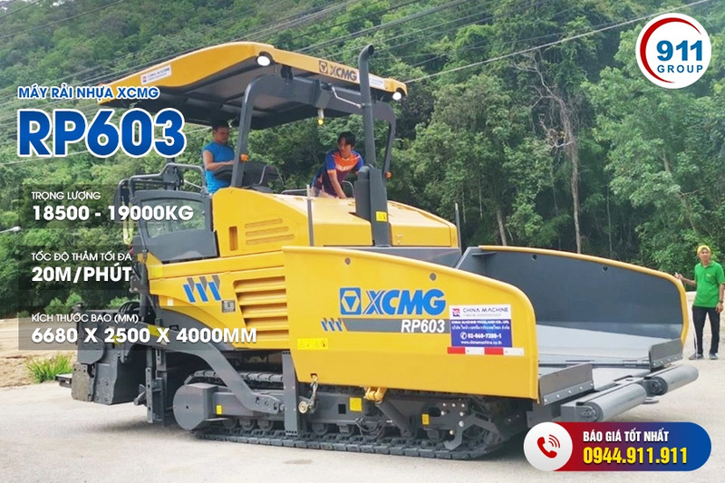 Máy rải nhựa XCMG RP603 - Máy Móc Thiết Bị Xây Dựng - Công Ty Cổ Phần Tập Đoàn 911