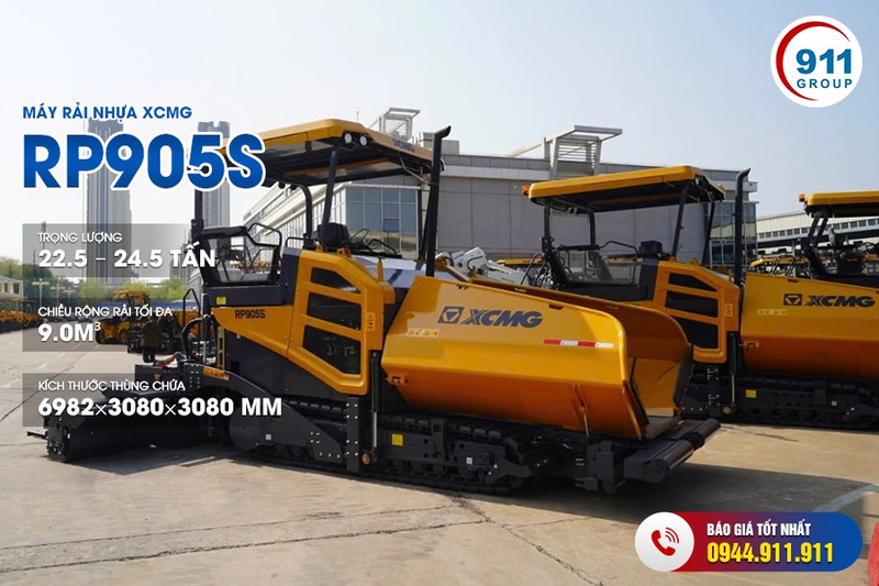 Máy rải nhựa XCMG RP905S - Máy Móc Thiết Bị Xây Dựng - Công Ty Cổ Phần Tập Đoàn 911