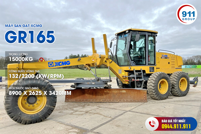 Máy san gạt XCMG tải trọng 15 tấn - Máy Móc Thiết Bị Xây Dựng - Công Ty Cổ Phần Tập Đoàn 911
