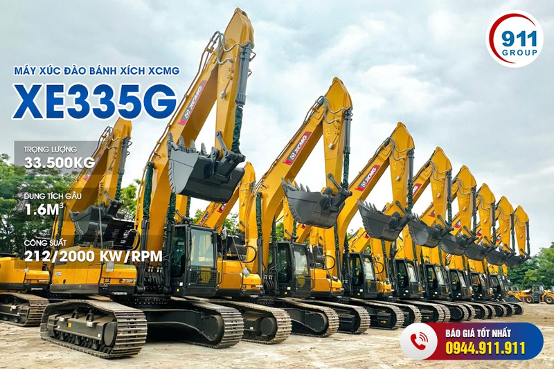 Máy xúc đào bánh xích XCMG gầu 1.6 m3 - Máy Móc Thiết Bị Xây Dựng - Công Ty Cổ Phần Tập Đoàn 911