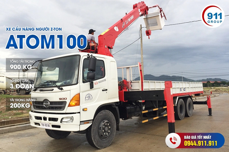 Xe cẩu nâng người Z-Ton - Model Atom 100 - Máy Móc Thiết Bị Xây Dựng - Công Ty Cổ Phần Tập Đoàn 911