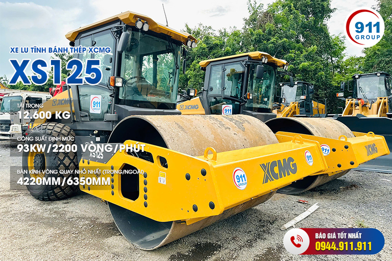 Xe lu bánh thép XCMG tải trọng 12.6 tấn - Máy Móc Thiết Bị Xây Dựng - Công Ty Cổ Phần Tập Đoàn 911