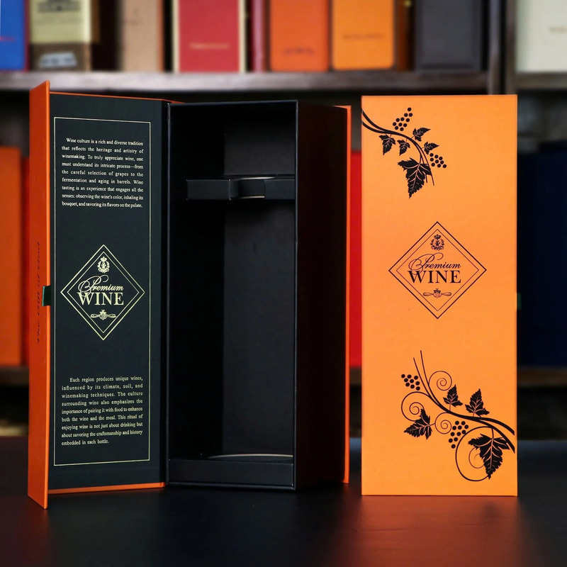 Hộp giấy 1 chai Premium Wine chùm nho màu cam - Quà Tặng EPVINA - Công Ty Cổ Phần EPVINA