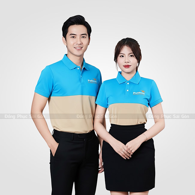 Áo thun đồng phục màu xanh dương - May Đồng Phục Nhật Thịnh - Công Ty TNHH Sản Xuất - Thương Mại Nhật Thịnh