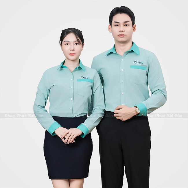 Đồng phục công sở sơ mi xanh ngọc - May Đồng Phục Nhật Thịnh - Công Ty TNHH Sản Xuất - Thương Mại Nhật Thịnh