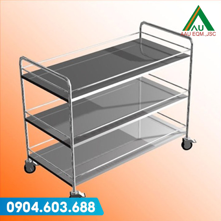 Xe đẩy 3 tầng - Thiết Bị & Bếp Công Nghiệp á Âu - Công Ty Cổ Phần Thiết Bị á Âu