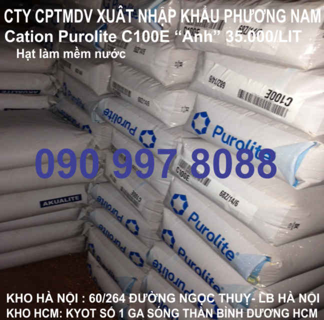 Hạt nhựa trao đổi ion Cation Purolite C100, Anh - SXTQ