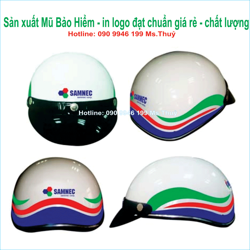 Mũ bảo hiểm in logo - Quà Tặng Phú Mỹ - Công Ty TNHH Sản Xuất Quà Tặng Phú Mỹ